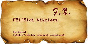 Fölföldi Nikolett névjegykártya