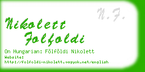 nikolett folfoldi business card